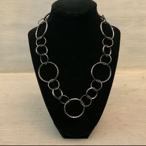 RJ Graziano Gunmetal Linked‎ Circle Chain Necklace Like New